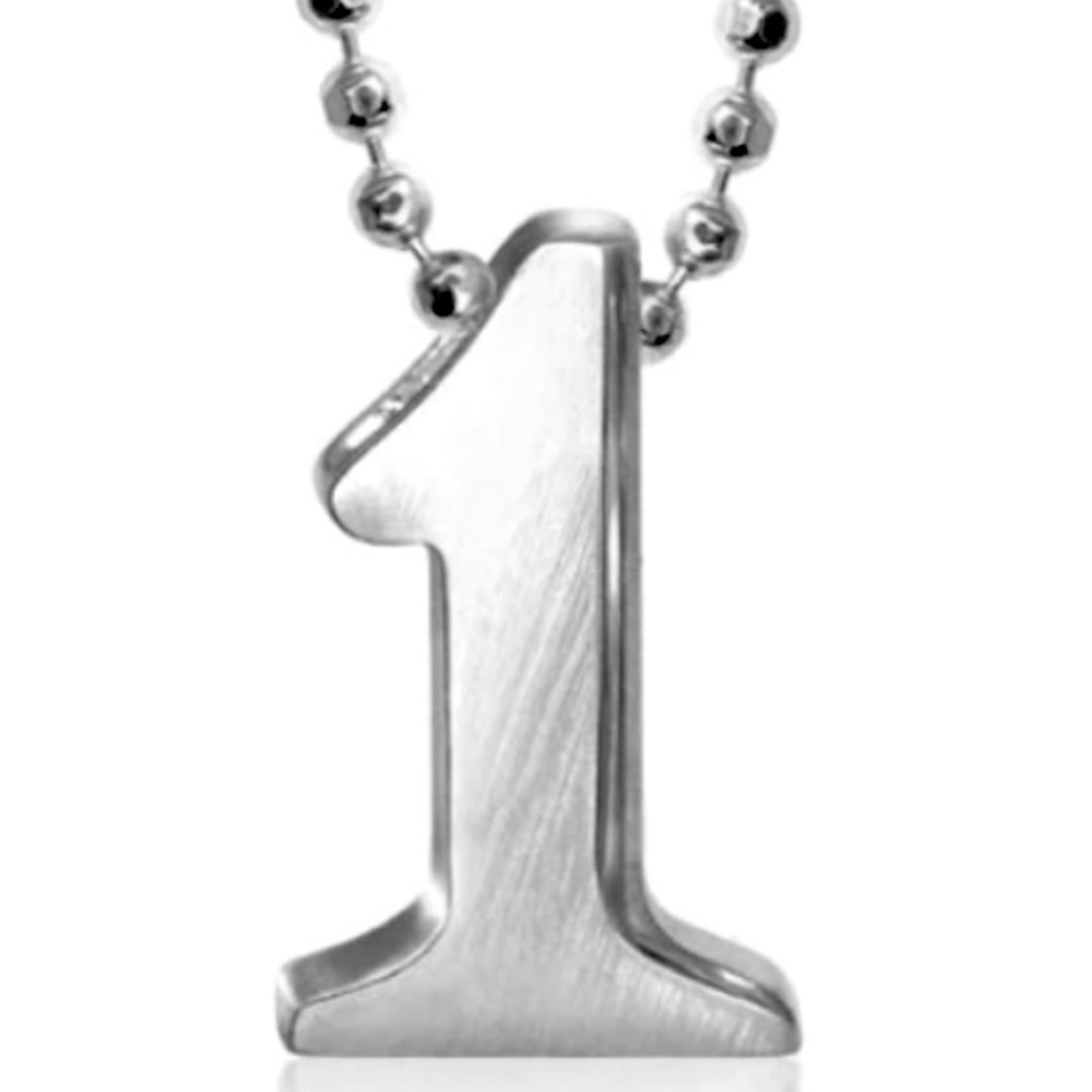 Alex Woo Sterling Silver NUMBER ‘1’ charm and 16”sterling silver necklace